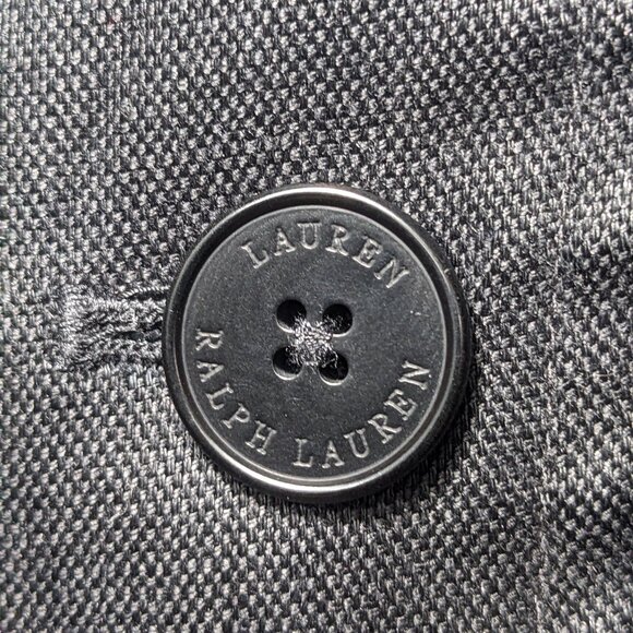 Lauren Ralph Lauren Black 100% Linen Blazer Jacket Lined Career Office size 12 - Picture 4 of 14